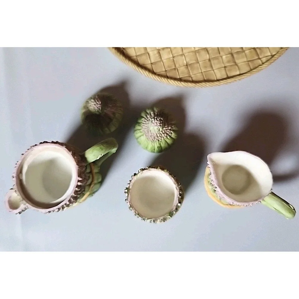 VTG '95 Young's Asparagus Tea Set Doll House Fairy Garden Mini Tea Set Fun Gift